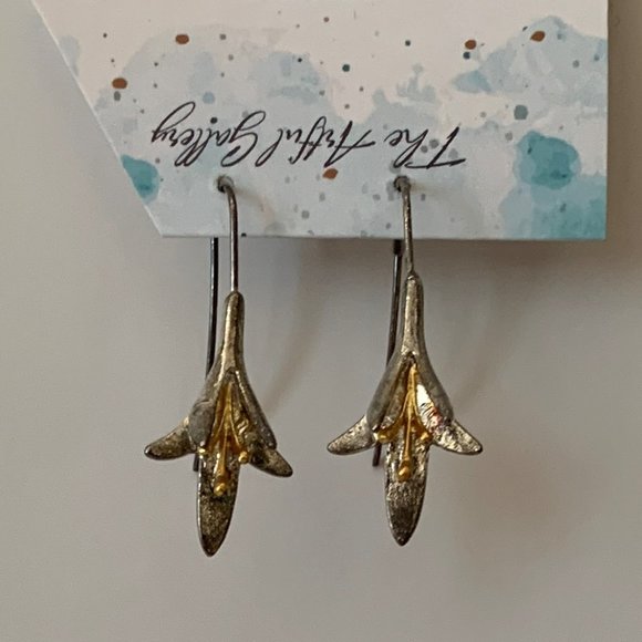 Handmade 925 Sterling Silver Earrings Flowers by 'The Artful Gallery' - Picture 3 of 12